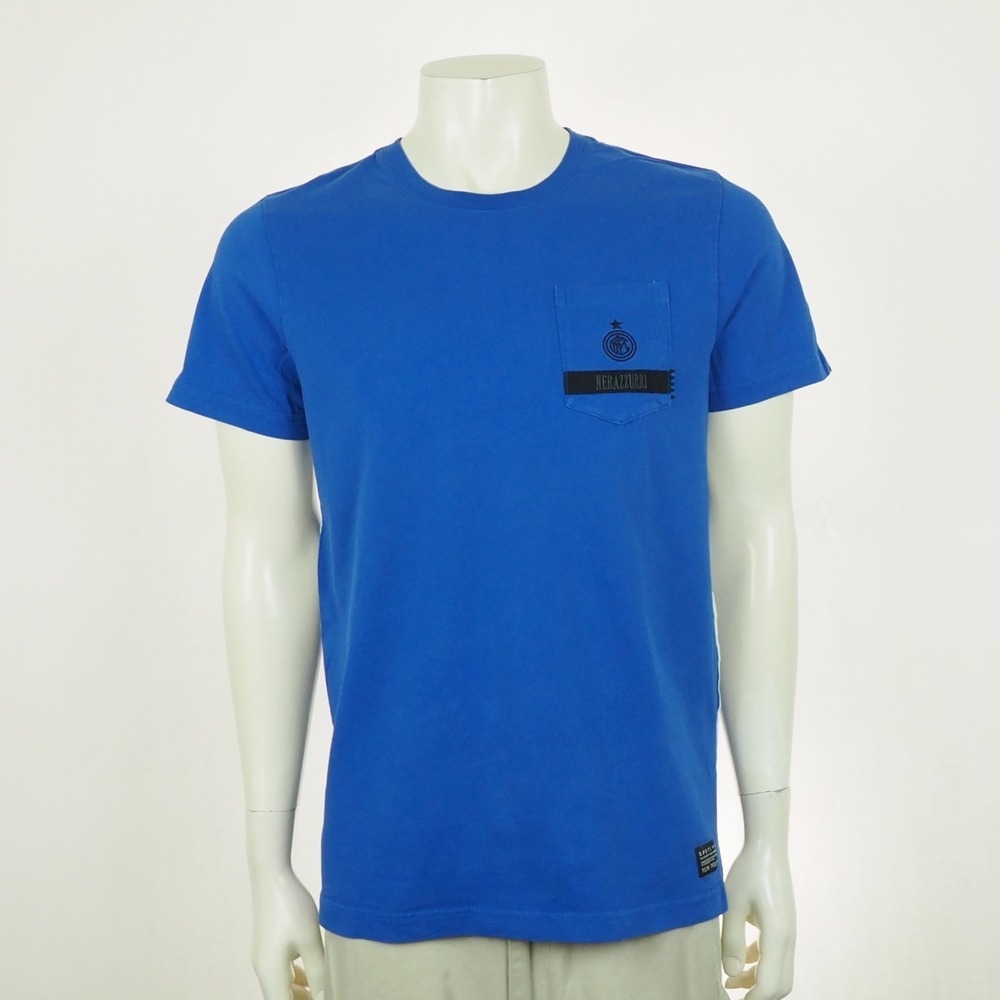 Nike Inter Milan FC Nerazzurri Tee Shirt Mens Large Blue Pocket Soccer Football
